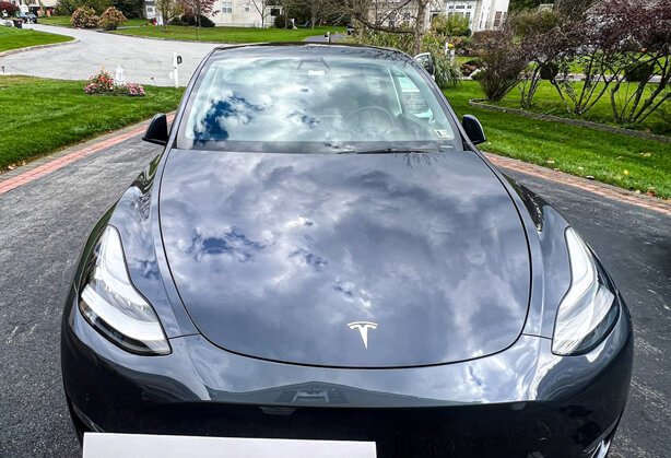 very shiny tesla